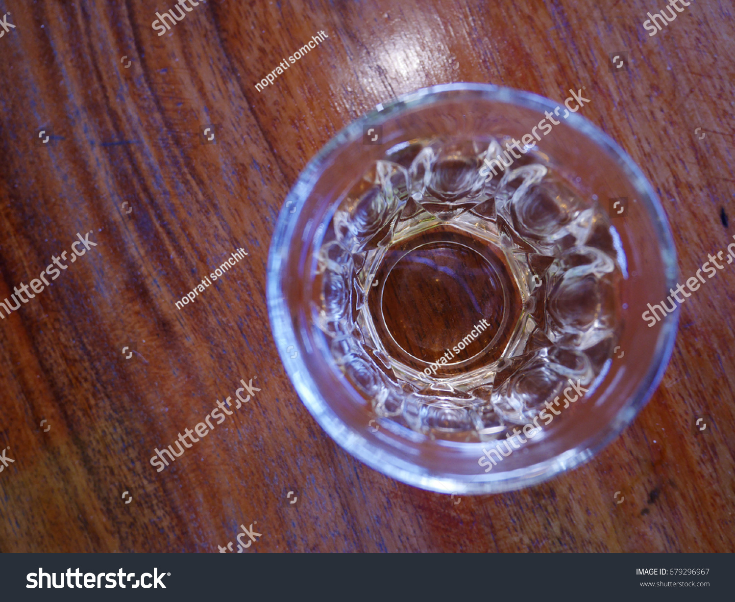 Glass Water Placed On Top View Stock Photo Edit Now 679296967