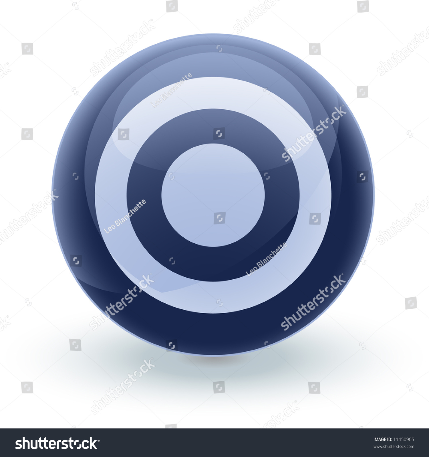 A Glossy Blue Icon Target Symbol With A Soft Shadow Below It. Stock ...