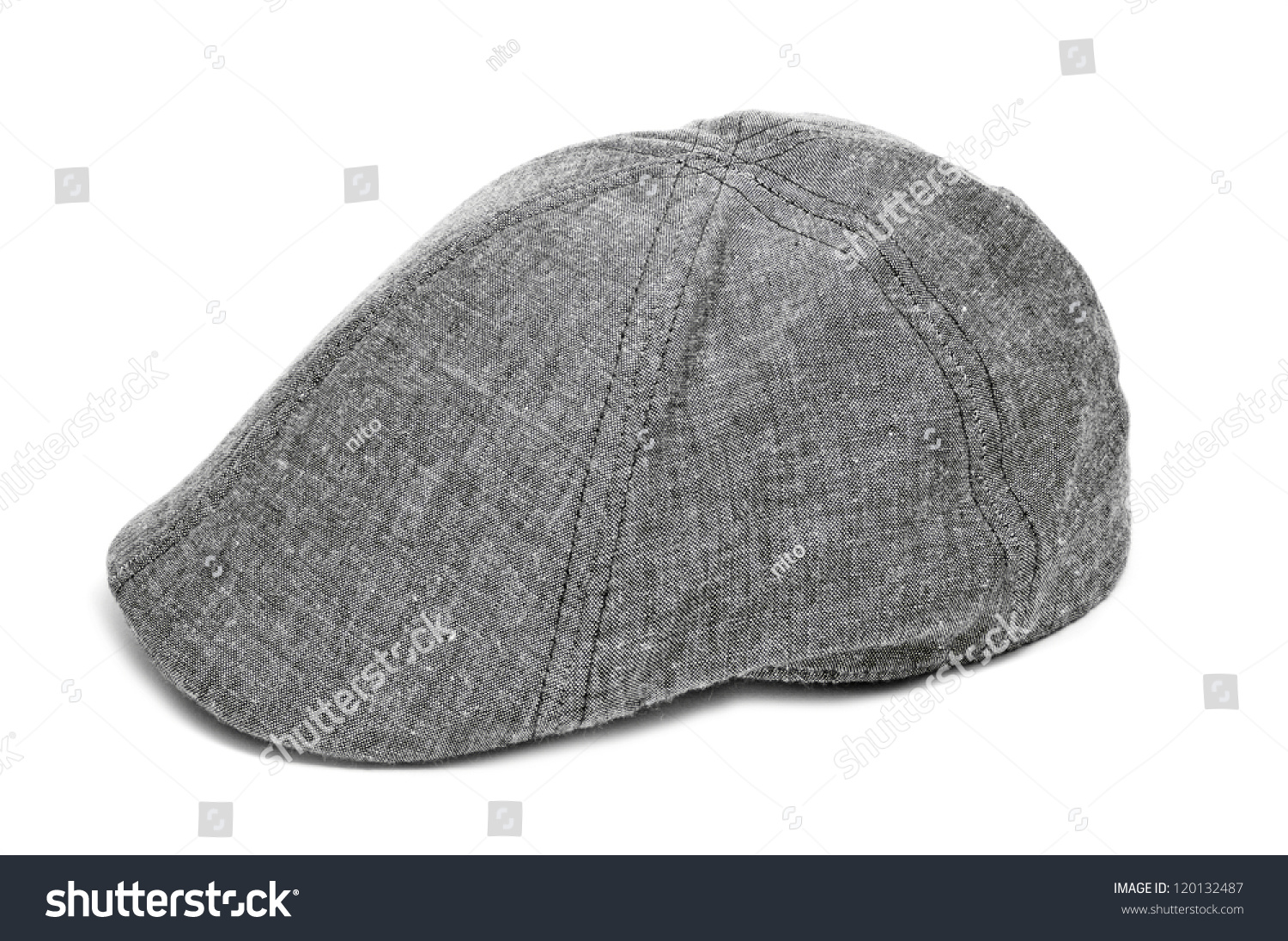 A Gray Flat Cap On A White Background Stock Photo 120132487 : Shutterstock
