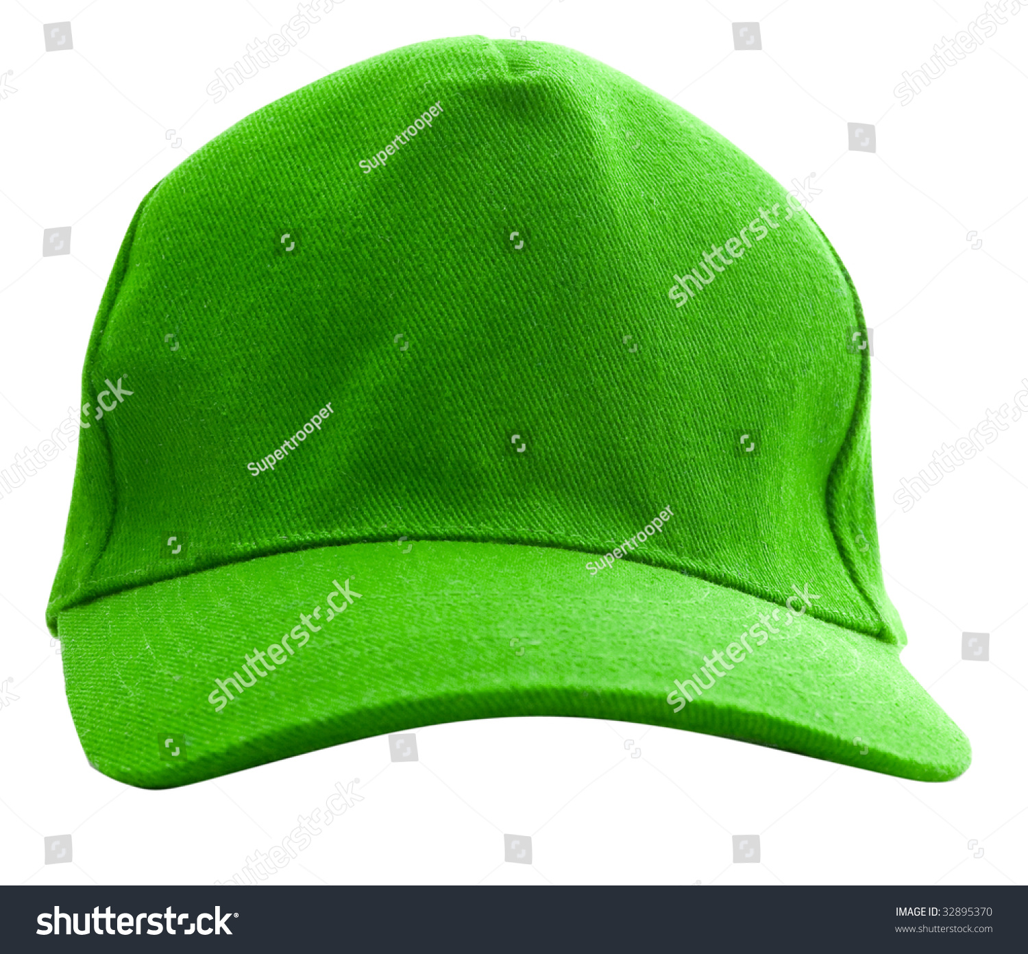 Green Baseball Cap Isolated On White Stock Photo (Edit Now) 32895370