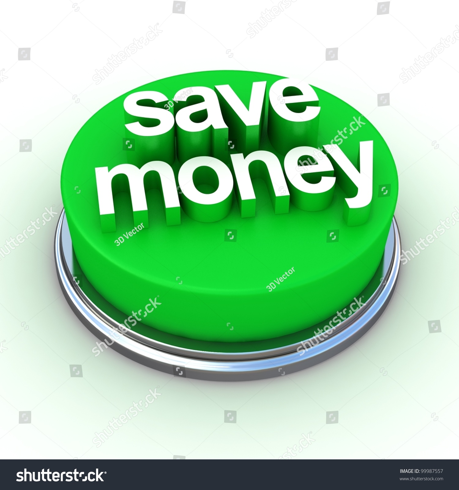 A Green Button With The Words Save Money On It Stock Photo 99987557 ...