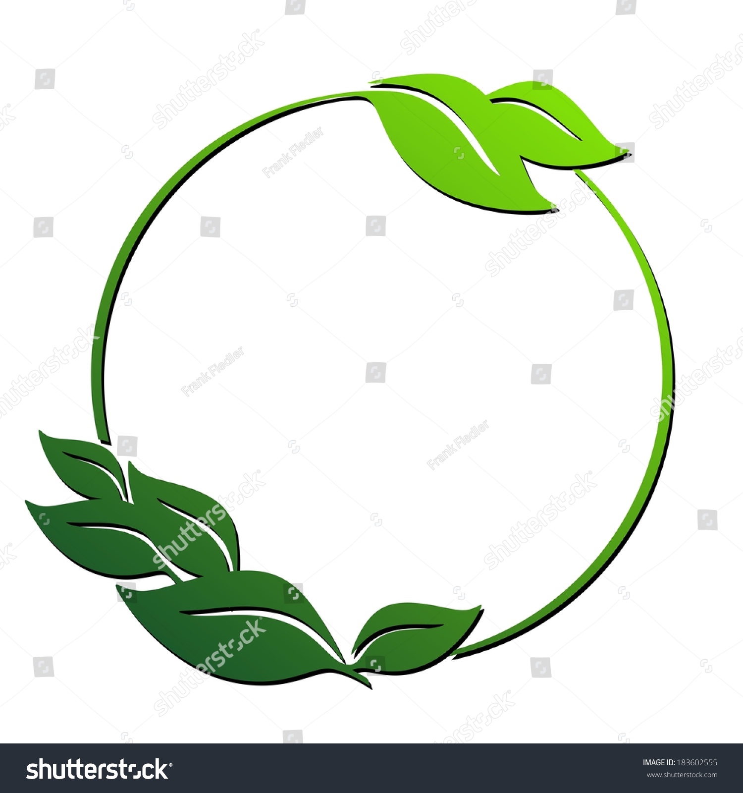 Green Circle Element Some Leaves Stock Illustration 183602555