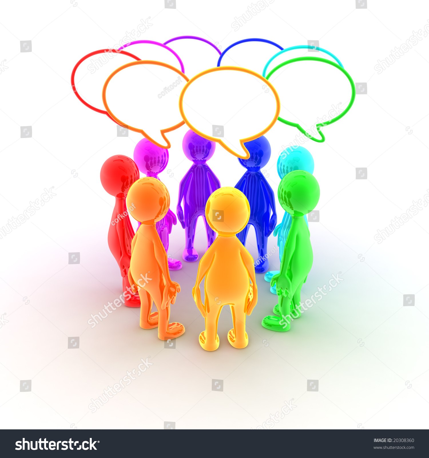 A Group Of Characters Is Having A Discussion. Stock Photo 20308360 ...