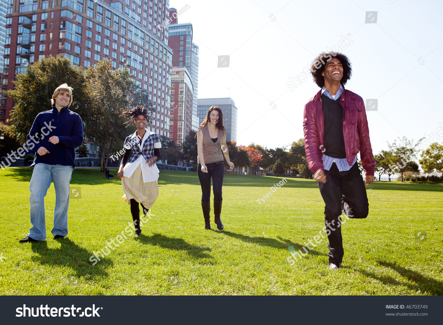 Group Happy People Running Towads Camera Stock Photo 46703749 ...