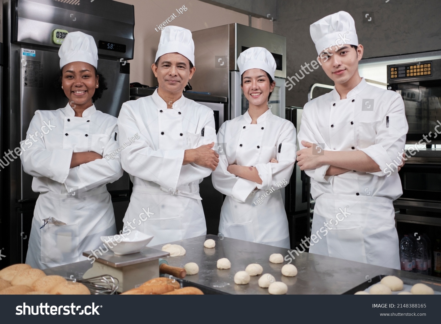 Group Multiracial Professional Happy Chefs Team Stock Photo 2148388165 ...