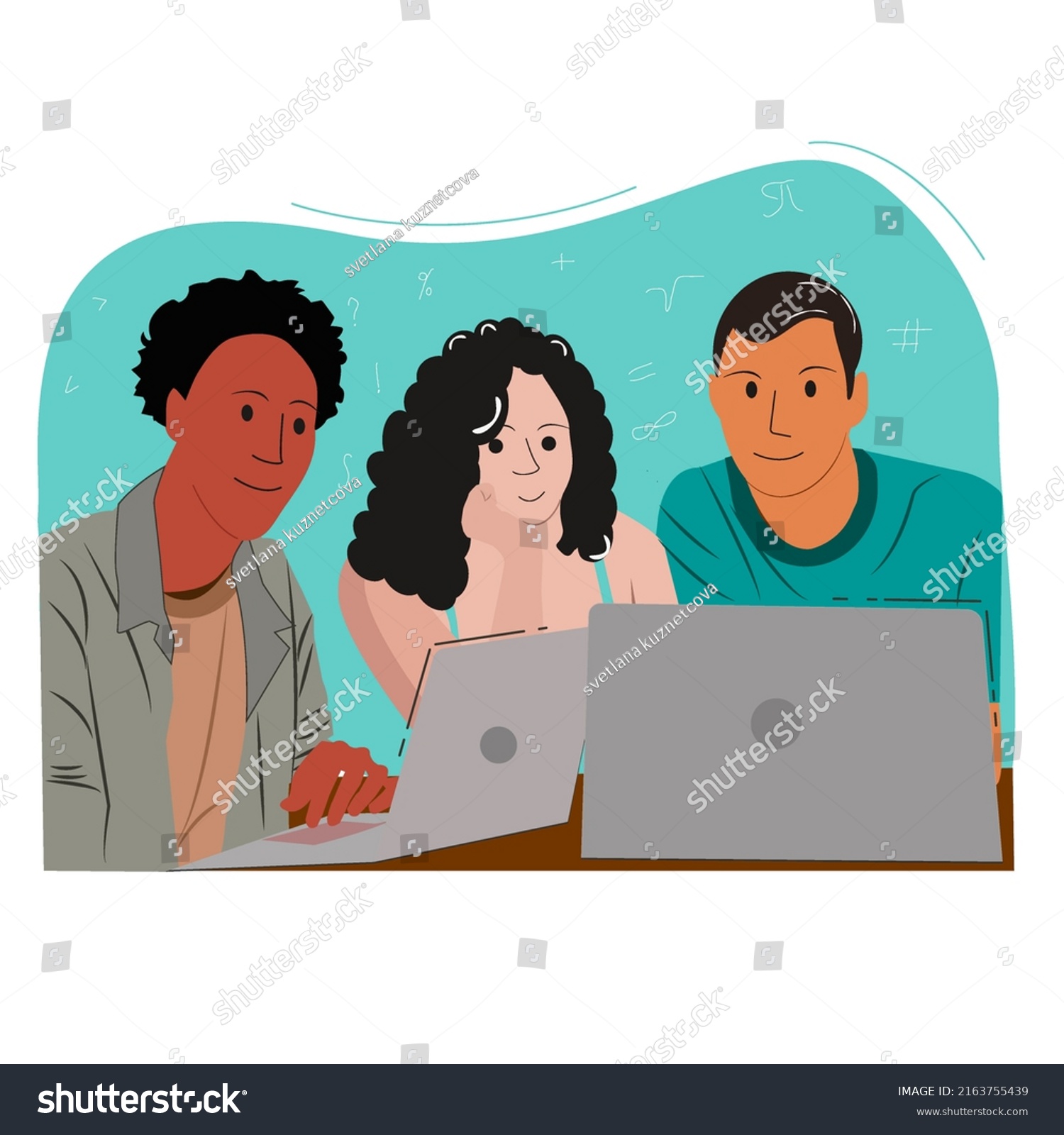 Group Students Different Races Take Part Stock Illustration 2163755439 ...