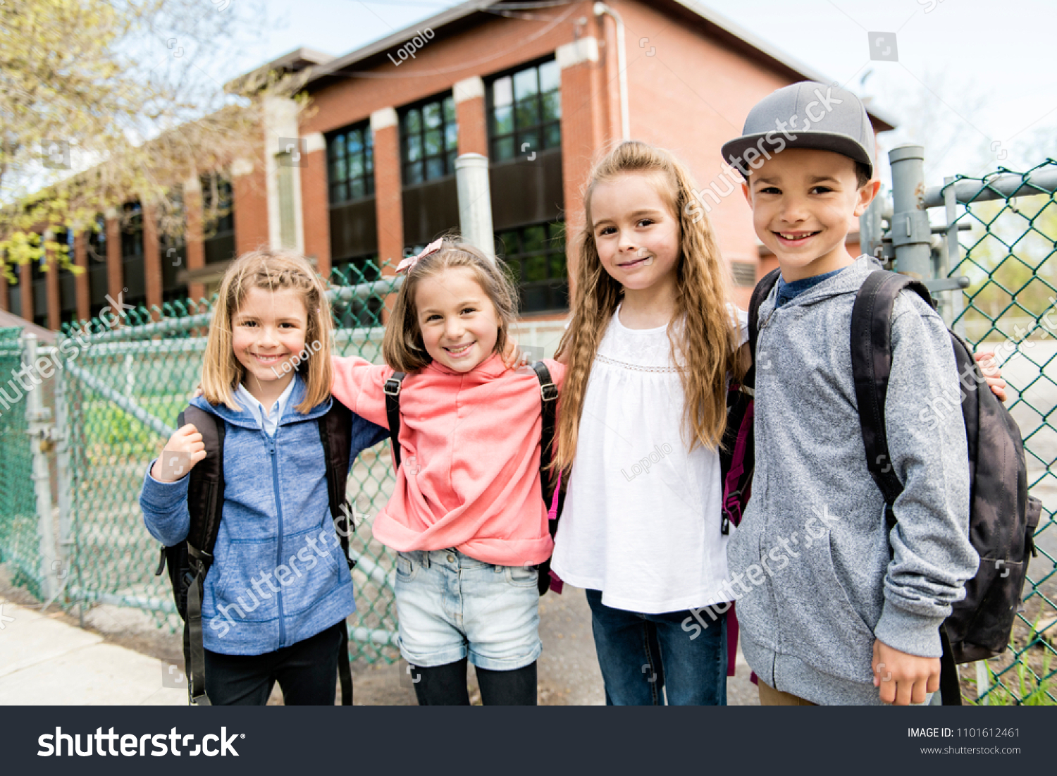 Group Students Outside School Standing Together Stock Photo 1101612461 ...