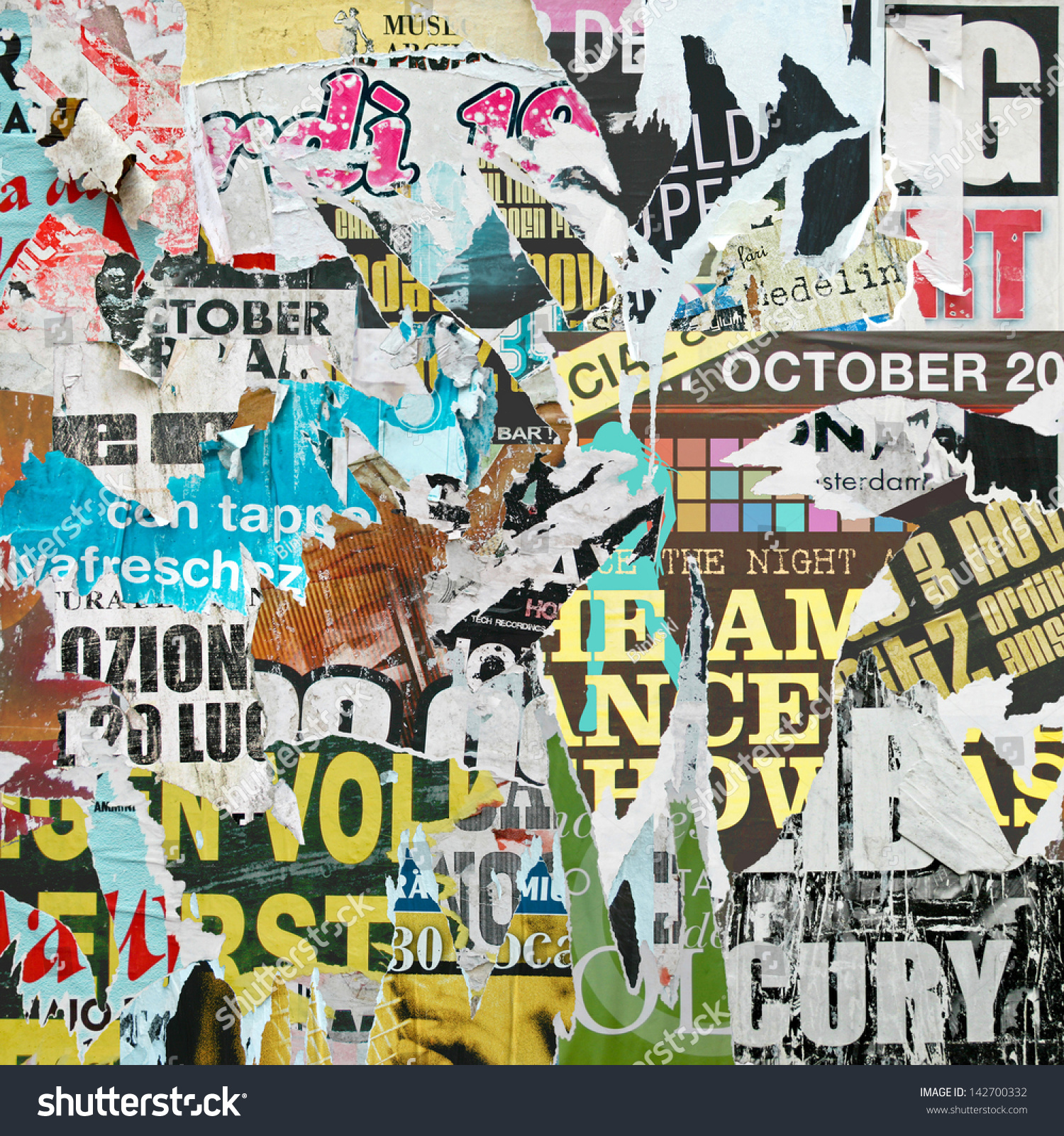 Grunge Background Old Torn Posters Stock Photo 142700332 | Shutterstock