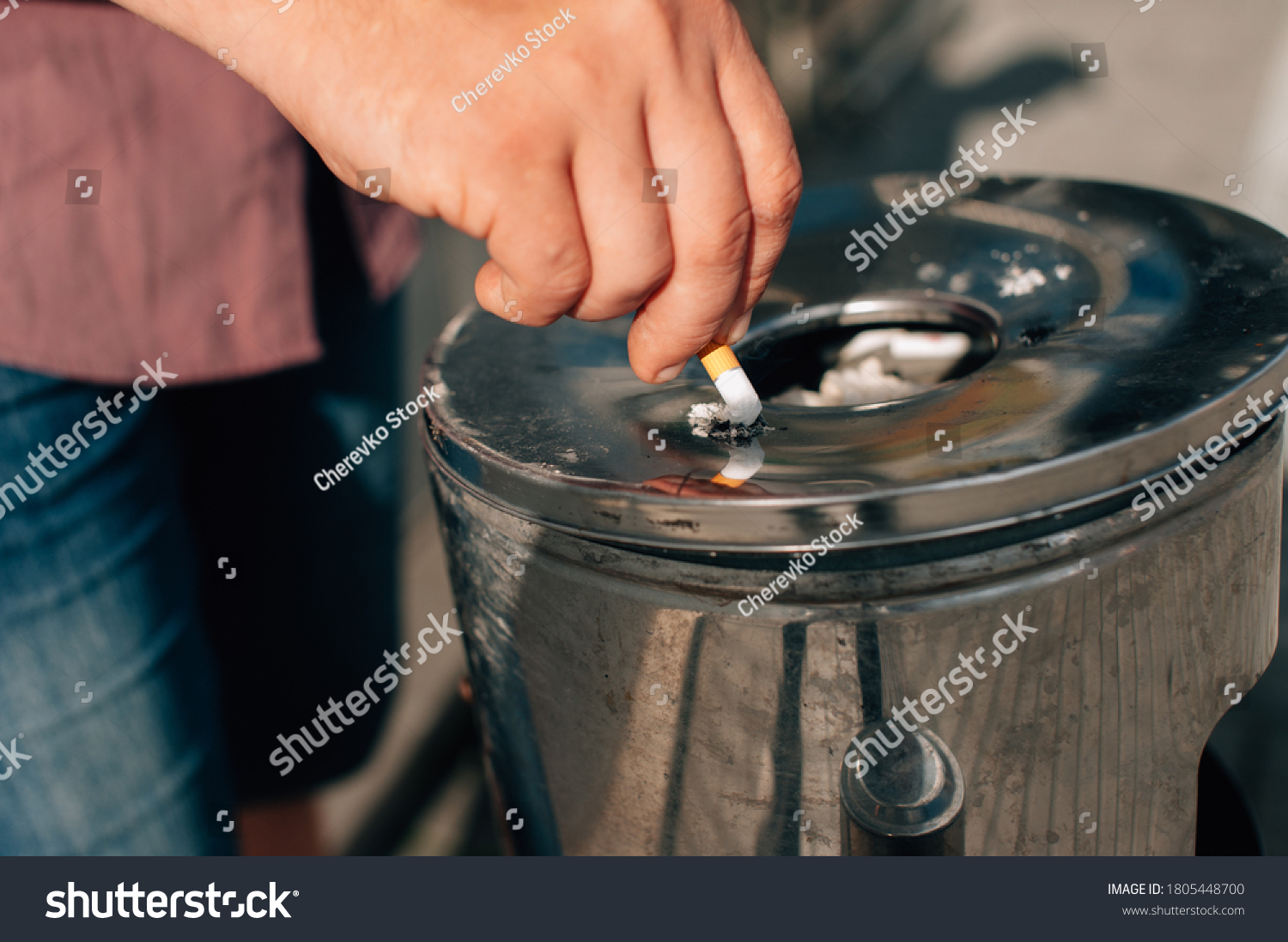 Guy Cigarette His Hands Throws Trash Stock Photo 1805448700 | Shutterstock