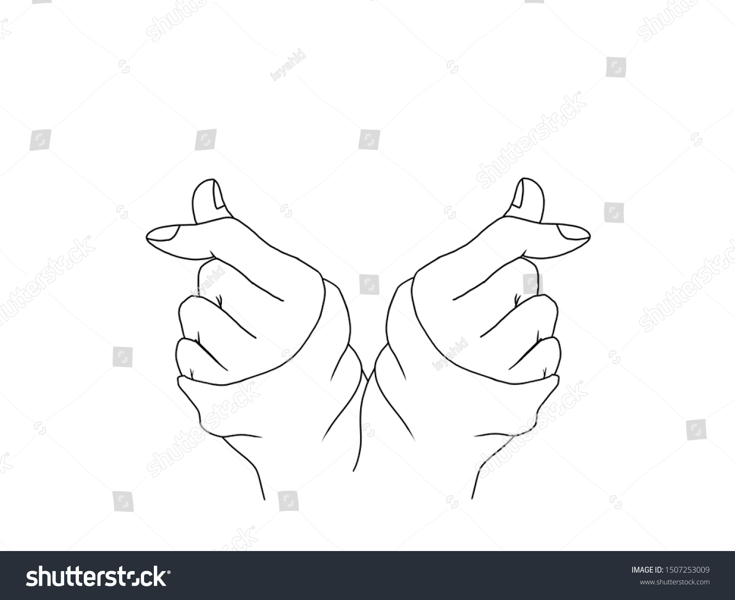 Hands Drawing Forms Symbol Love Korean Stock Illustration 1507253009 ...