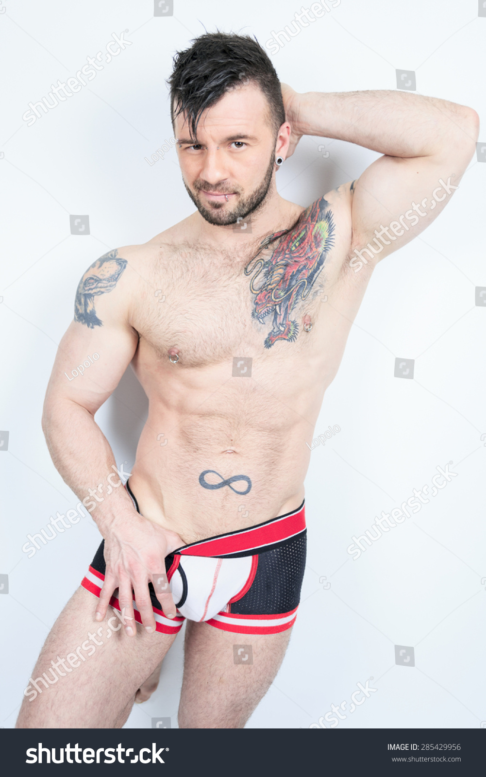 Handsome Men Underwear Over Studio White Stock Photo Shutterstock