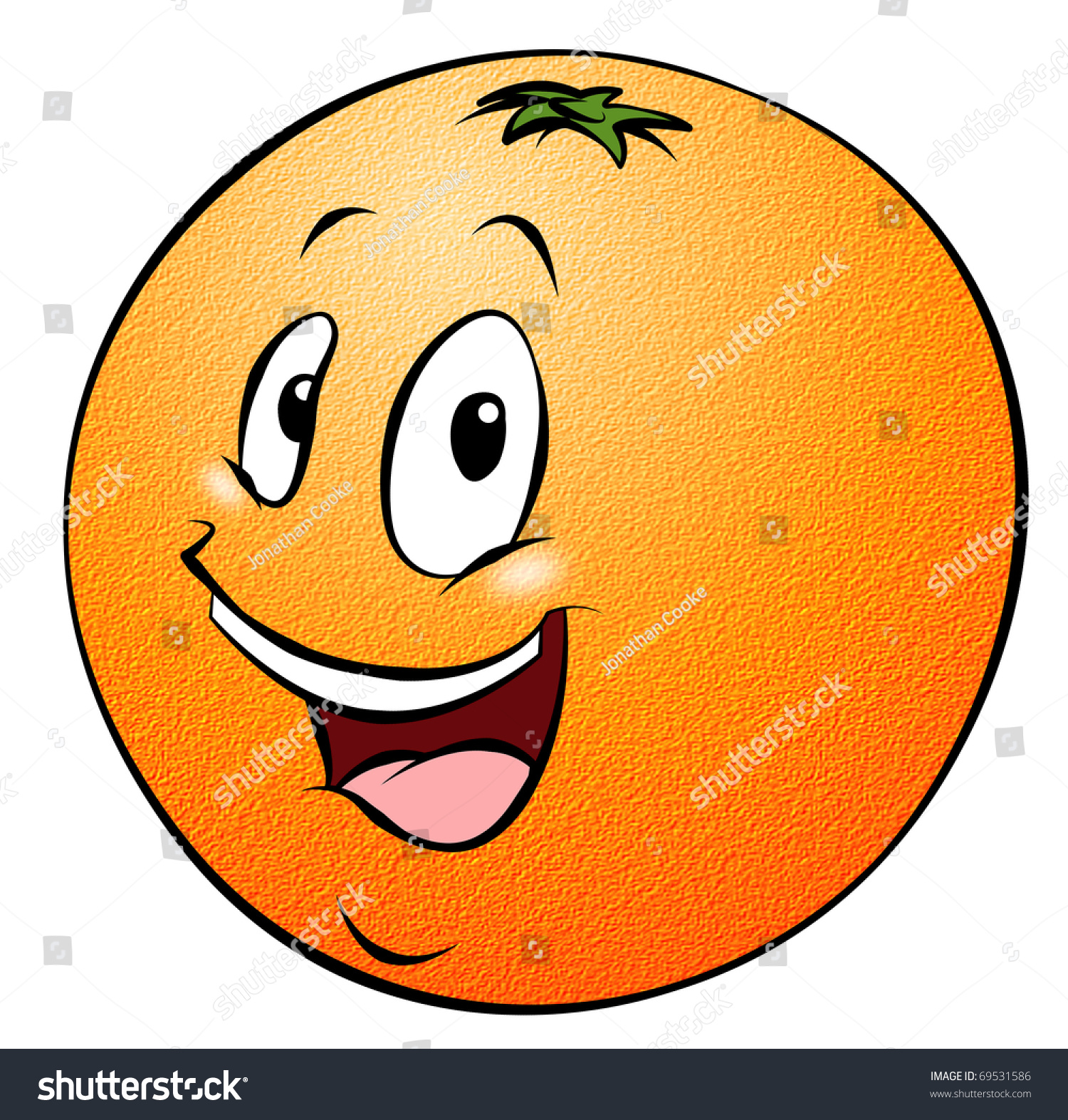  Happy  Cartoon Orange  Stock Illustration 69531586 