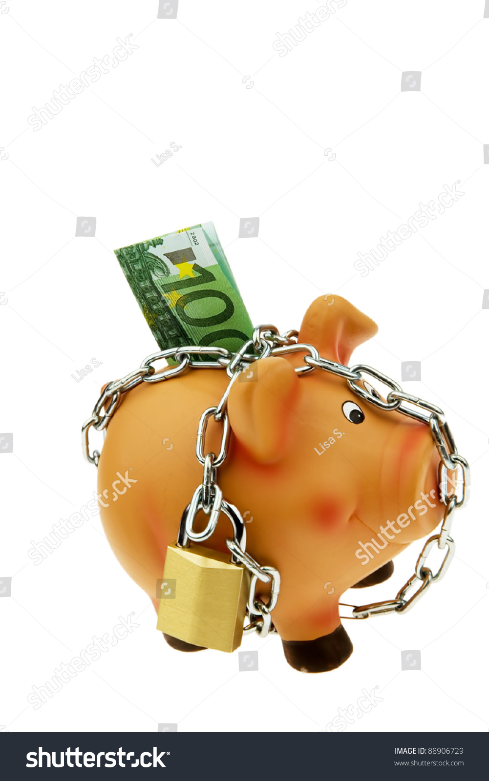 Happy Piggy Backed Chain Lock Security Stock Photo 88906729 | Shutterstock