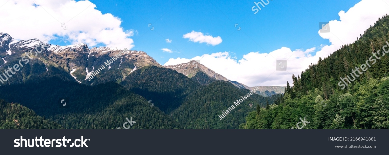 High Mountain Against Background Blue Sky Stock Photo 2166941881 ...