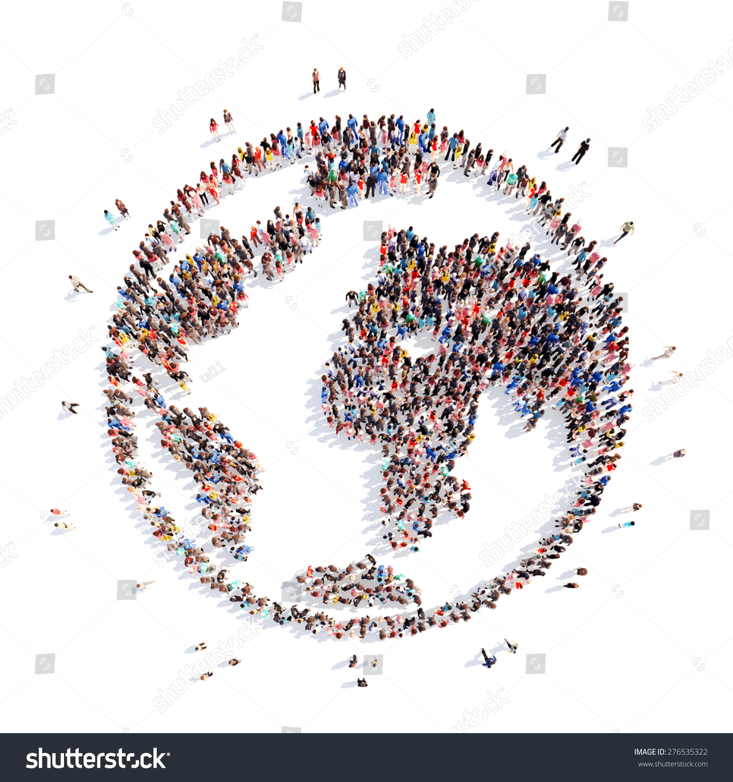 Large Group People Form Planet Earth Stock Illustration 276535322