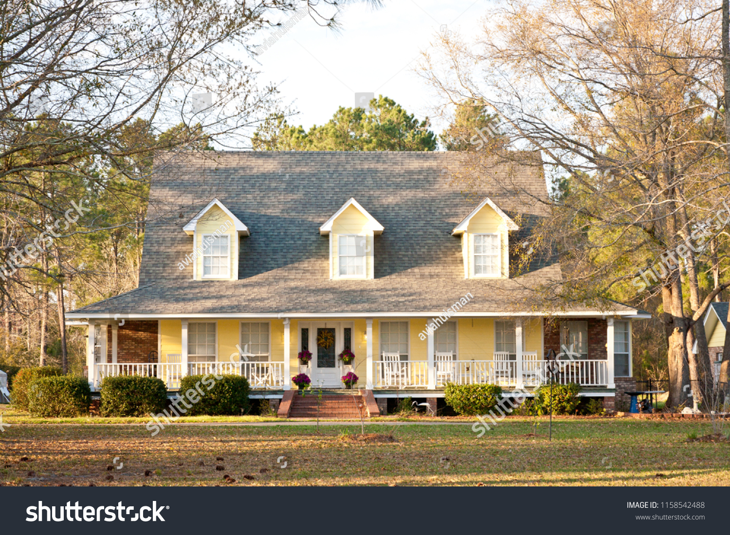 Large Ranch Style Country Home Wrap Stock Photo Edit Now 1158542488
