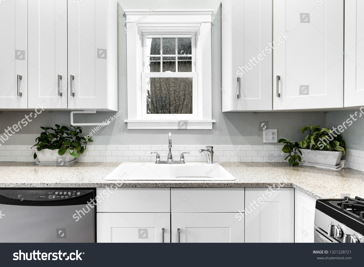 Light Bright Modern Kitchen White Cabinets Stock Photo Edit Now 1321228721