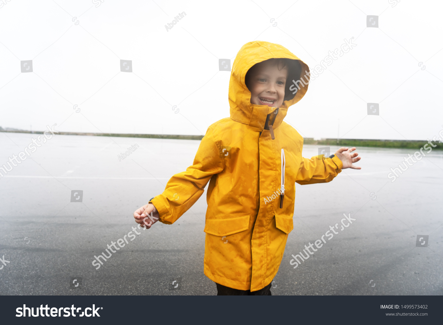 neon yellow rain coat