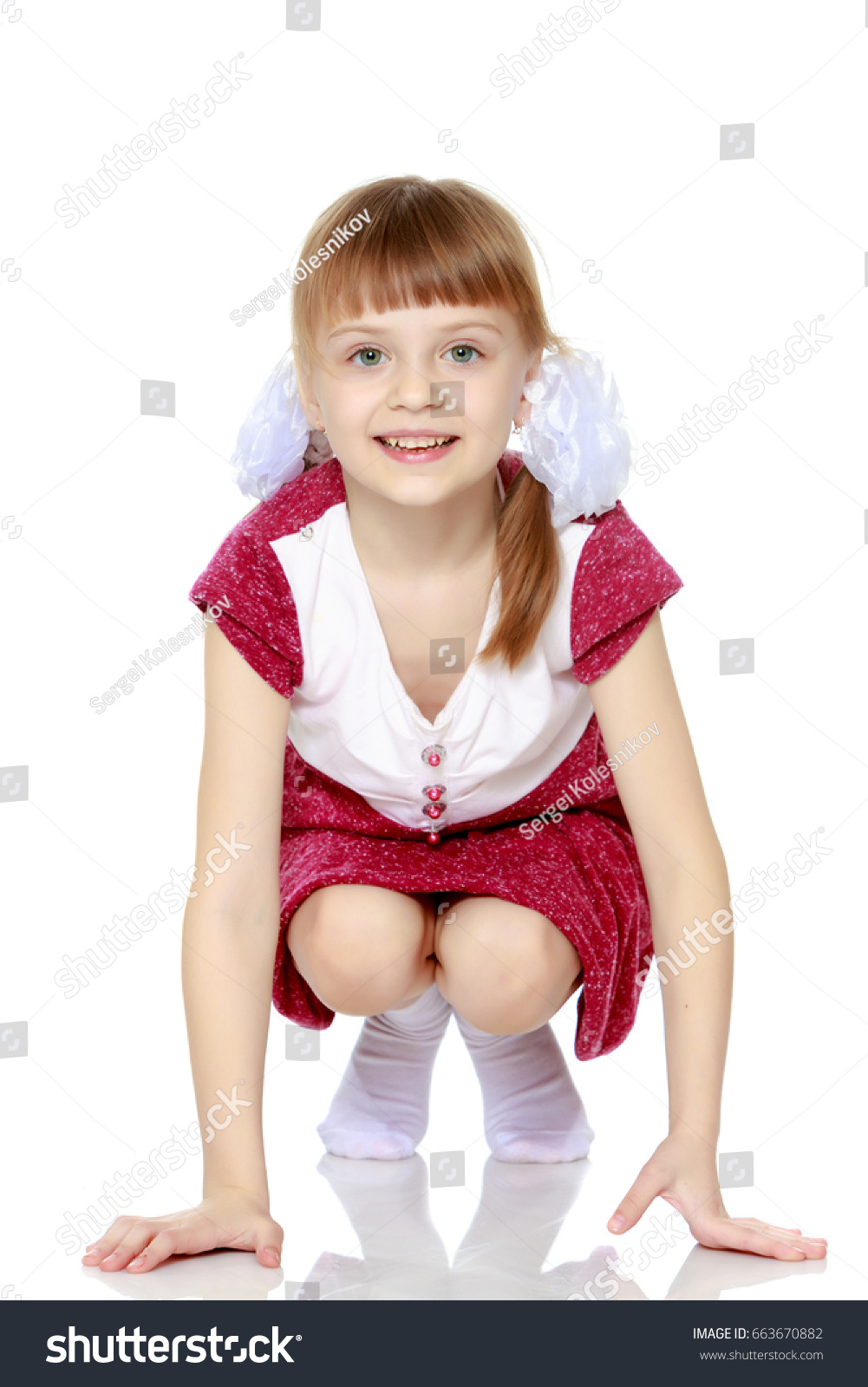 Little Fairhaired Girl Pigtails Short Bangs Stock Photo Edit Now