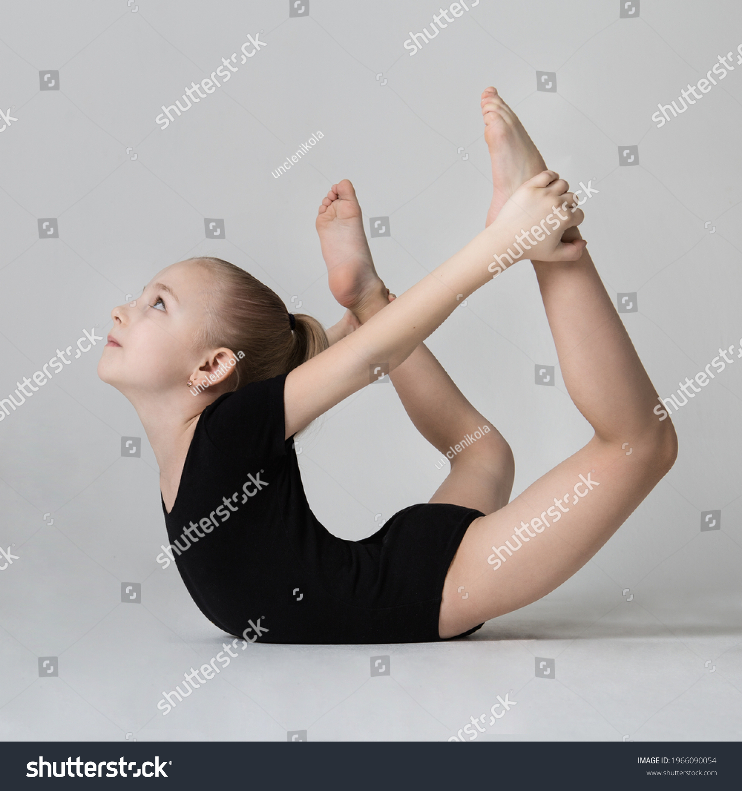 Little Girl Stands Gymnastic Pose Bending Stock Photo 1966090054 ...