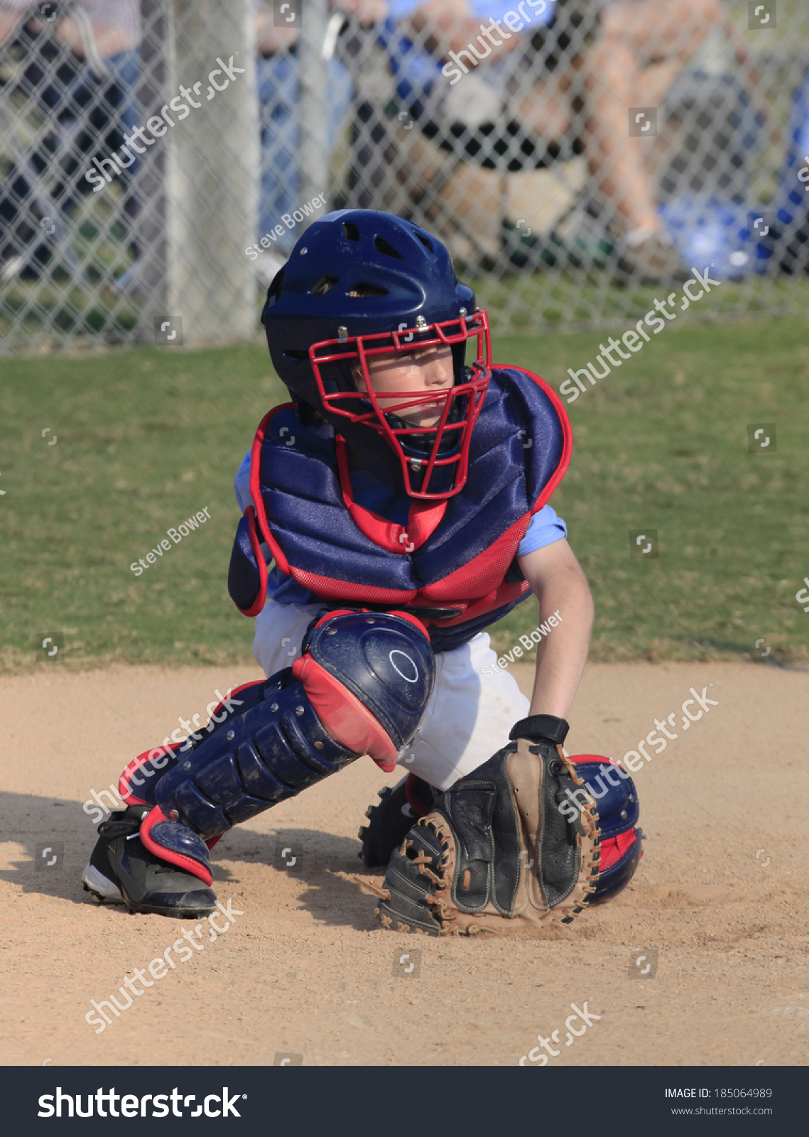 Little League Catcher Going Wild Pitch Stock Photo Edit Now