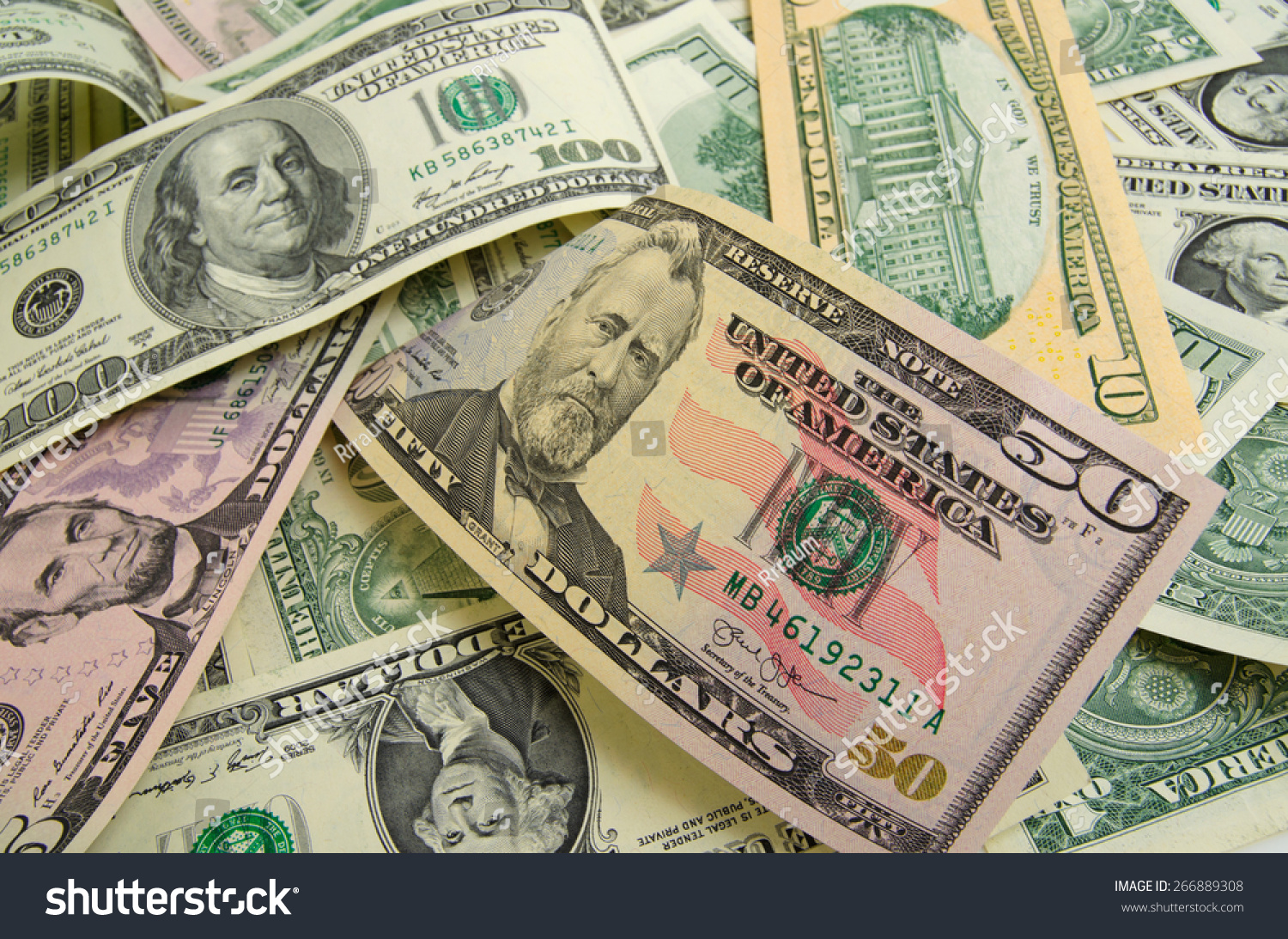 A Lot Of Cash Us Dollars. Stock Photo 266889308 : Shutterstock