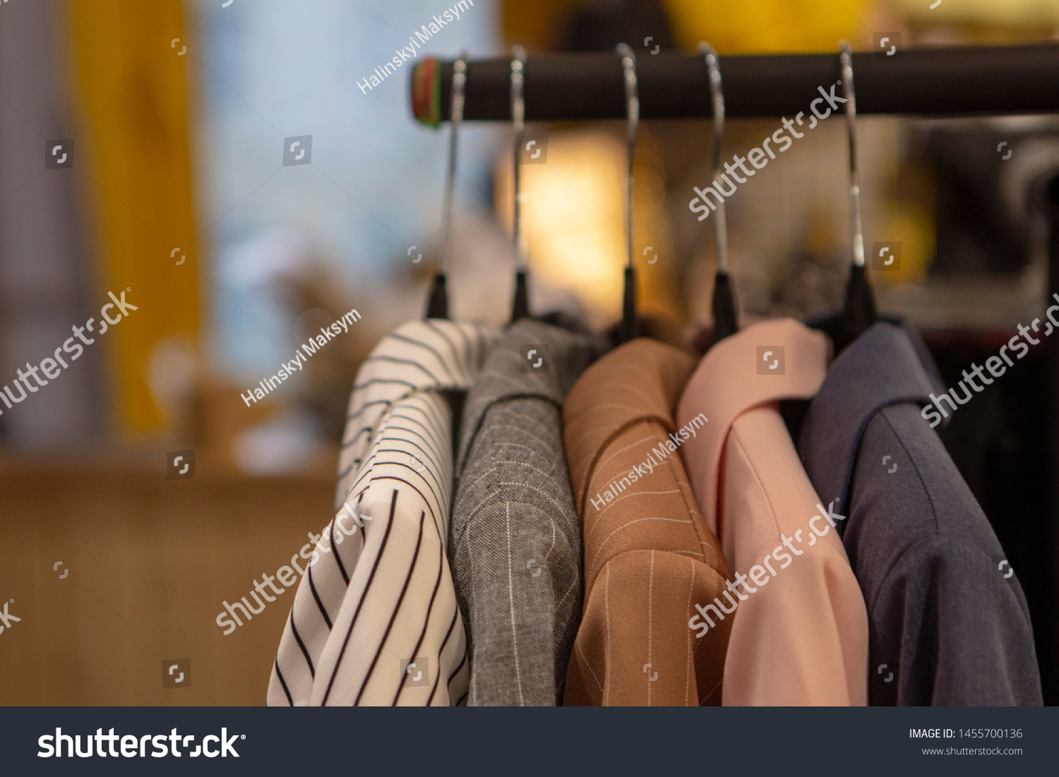 Clothes Hangers That Closely Located Next Stock Photo Edit Now