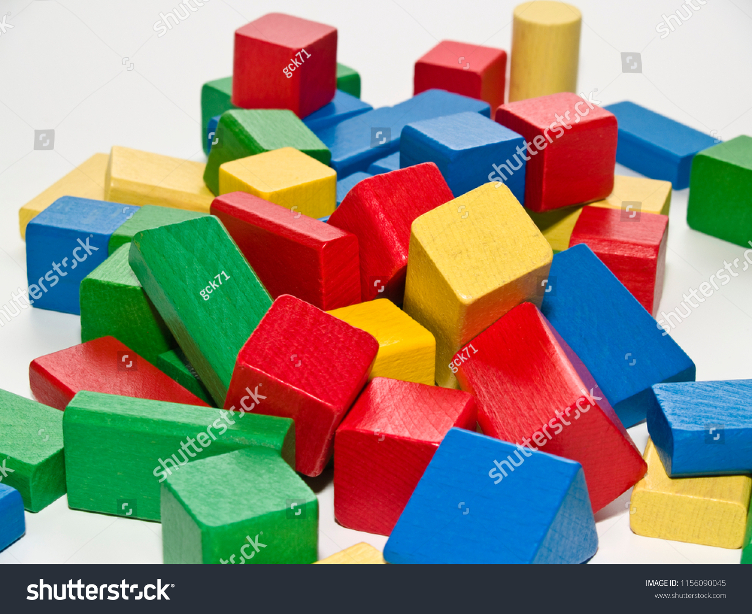 coloured wooden building blocks