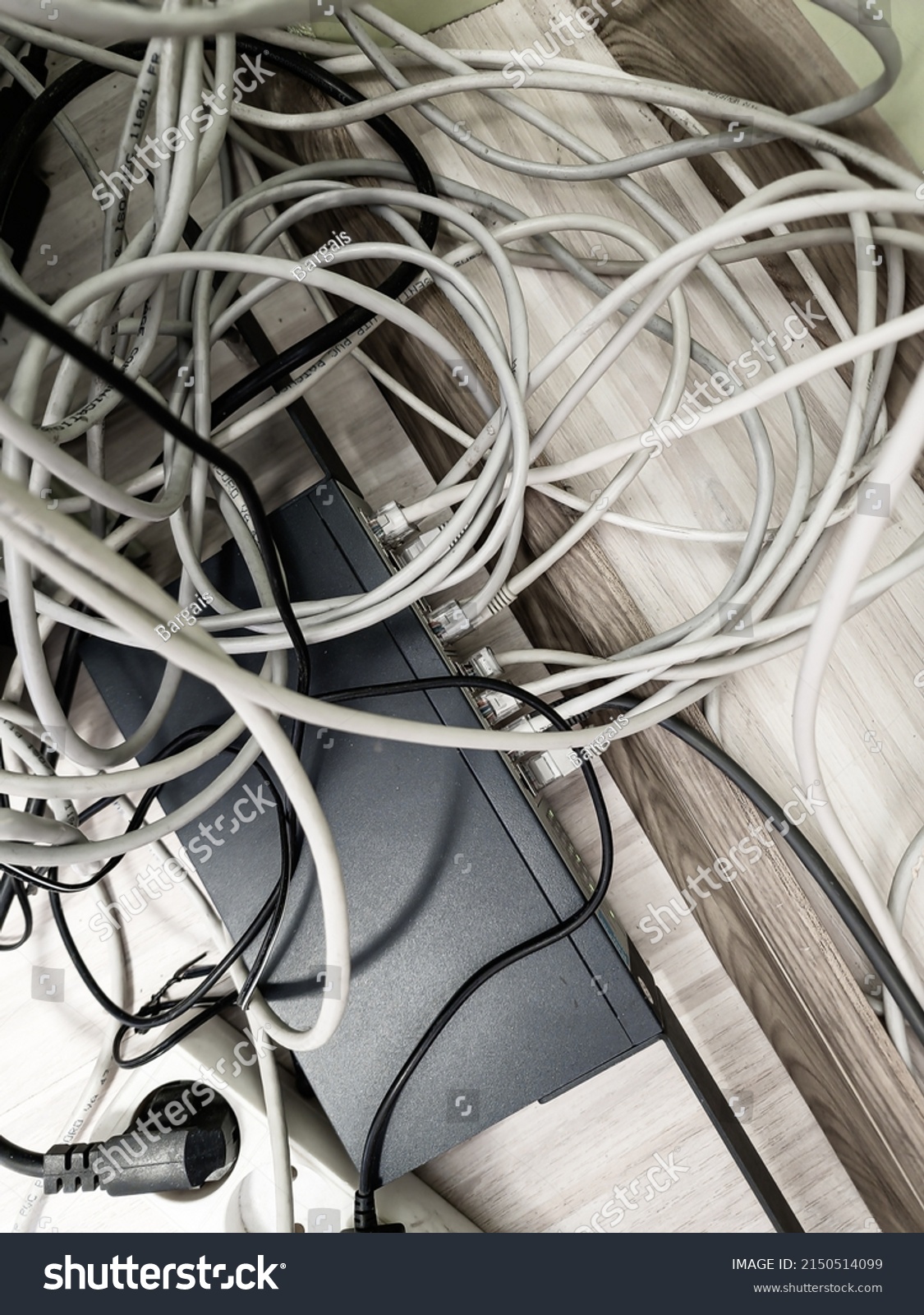 Messy Network Cables Switch Power Cables Stock Photo 2150514099 ...