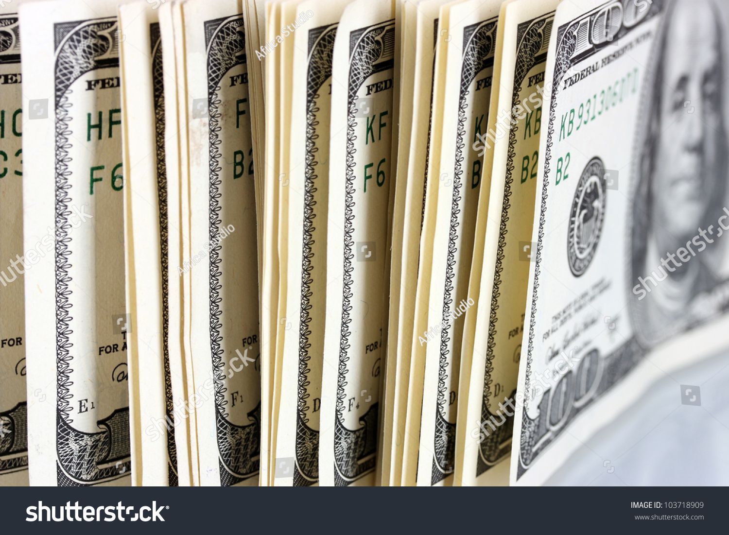 A Lot Of One Hundred Dollar Bills Closeup Stock Photo 103718909 ...