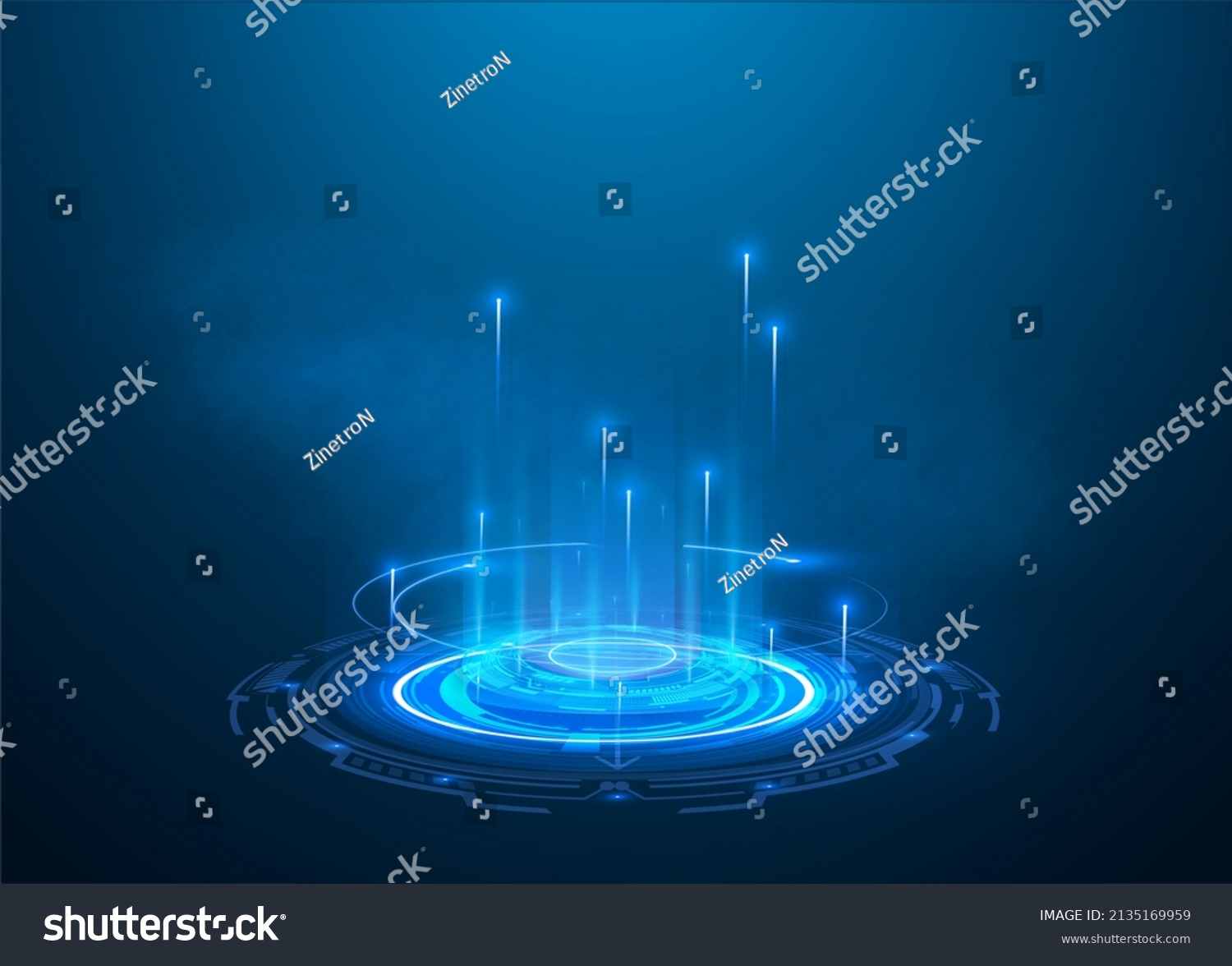 Magical Blue Portal On Isolated Background Stock Illustration ...