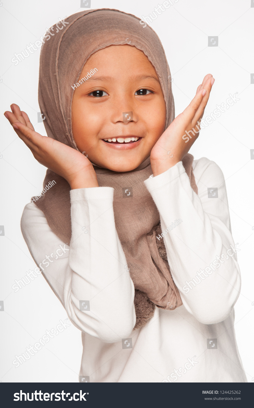 Malay Little Girl Wearing Head Scarf Stock Photo Edit Now 124425262