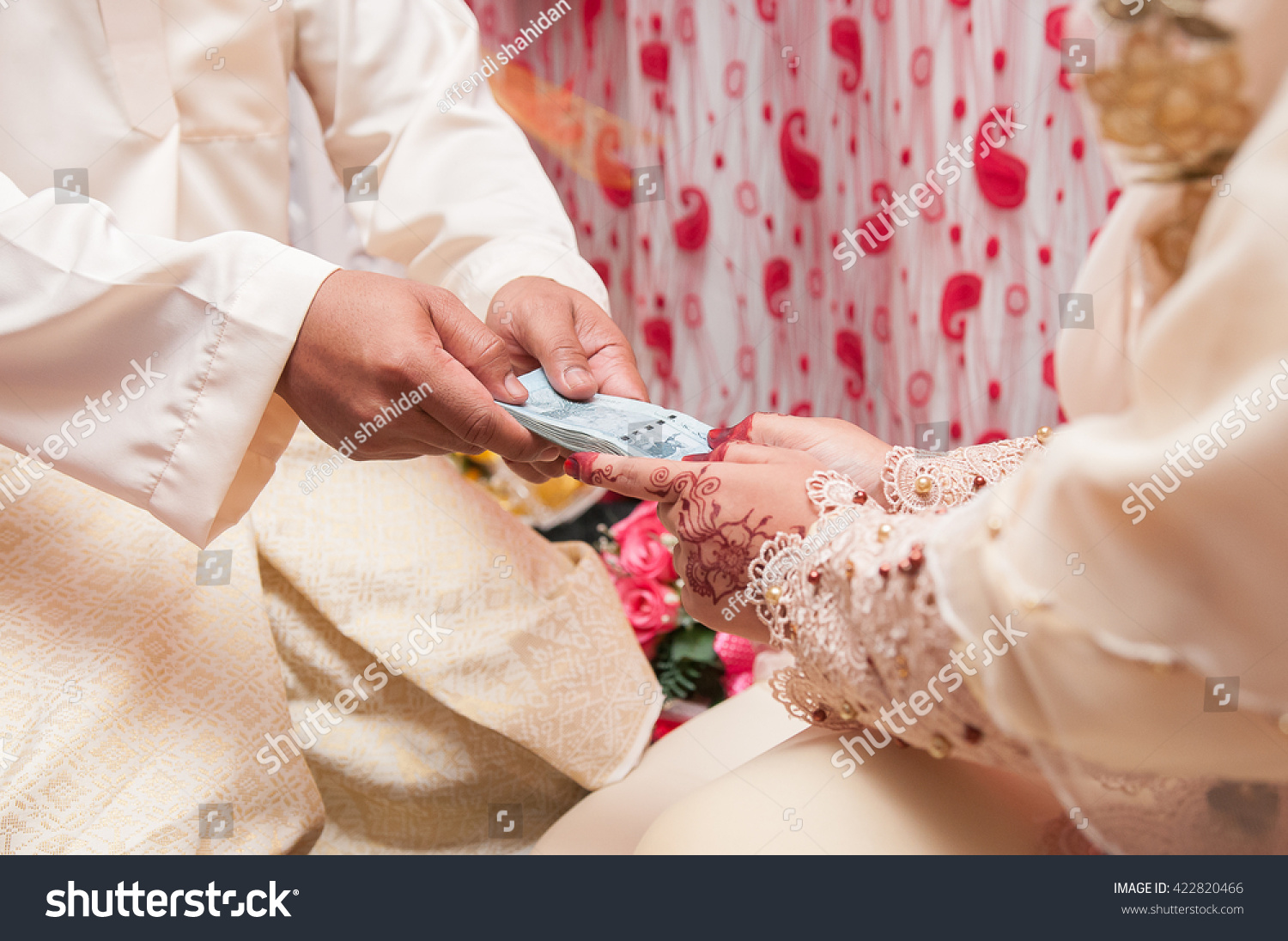 Malay Wedding Ceremony Groom Hand Over Stock Photo Edit Now 422820466