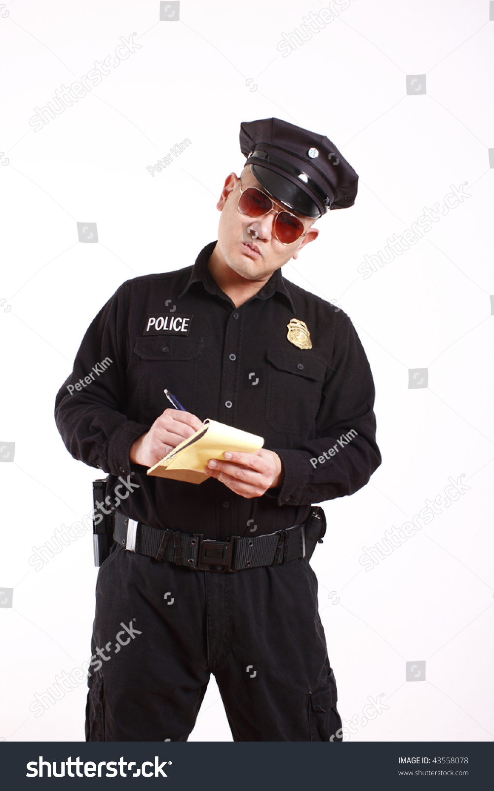 Male Police Officer Writing Citation Stock Photo Edit Now