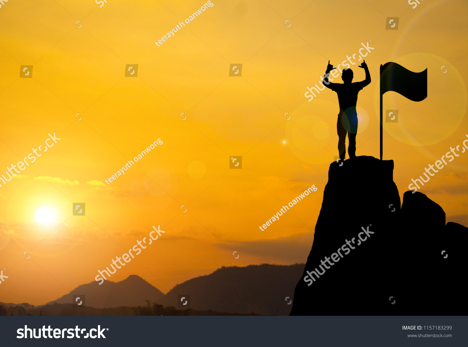 Man Flag Silhouette Photoa Man Show Stock Photo 1157183299 | Shutterstock