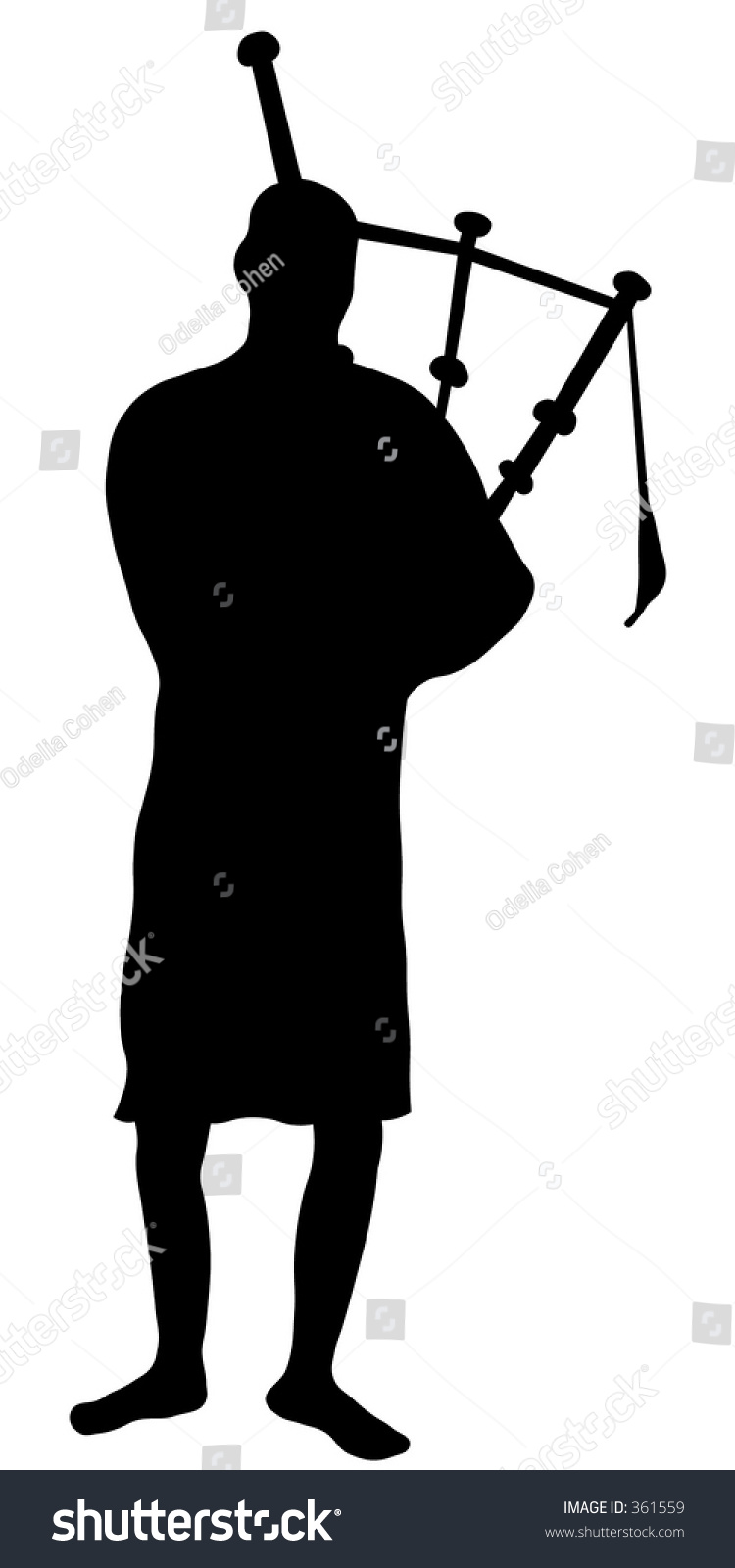 A Man In Kilt & Bagpipes Silhouette. Stock Photo 361559 : Shutterstock