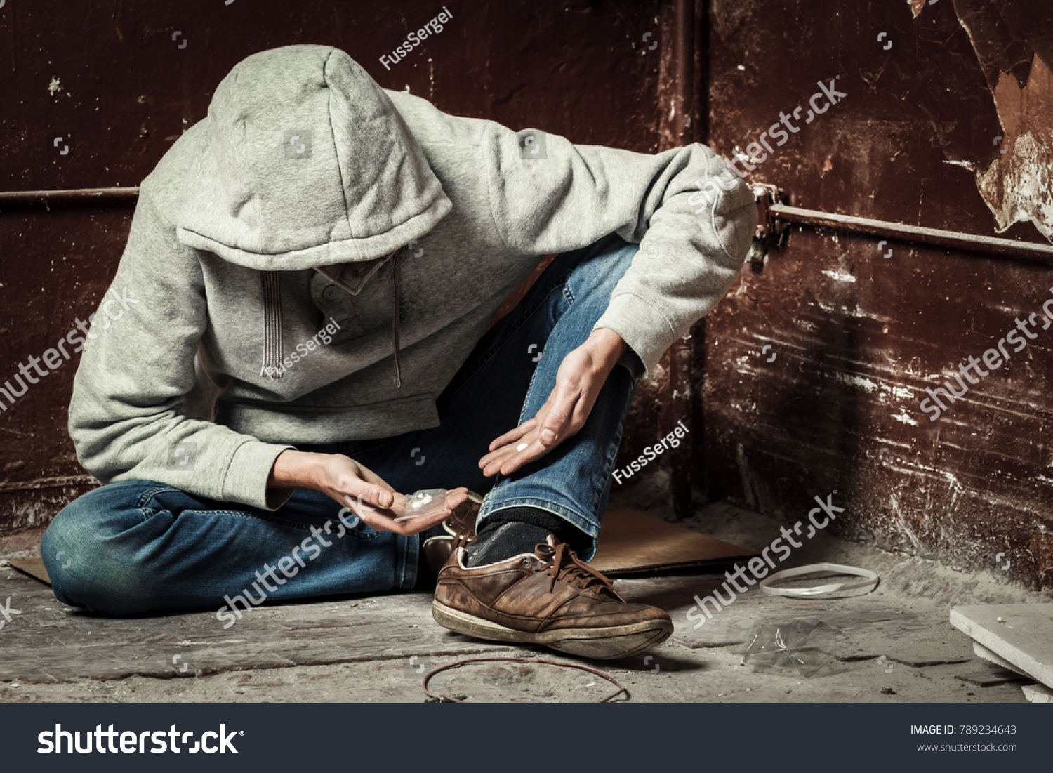 Man Drug Addict Using Drugs Concept Stock Photo 789234643 | Shutterstock