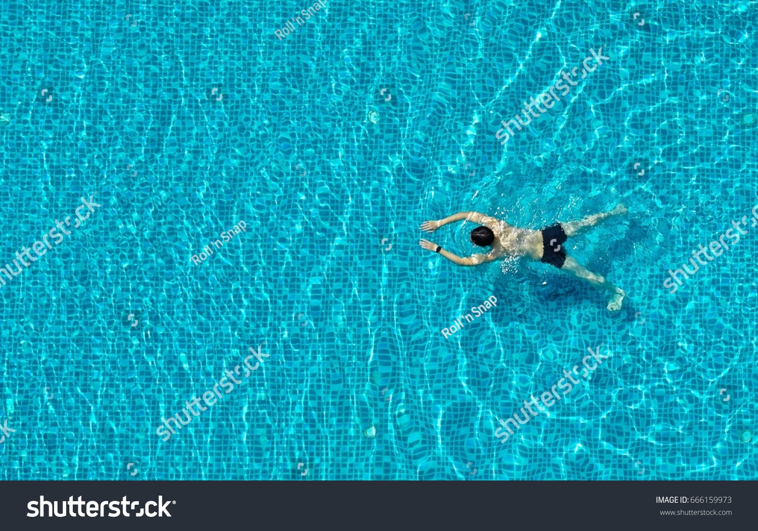 Man Swimming Slowly Pool Exercise Stock Photo Edit Now