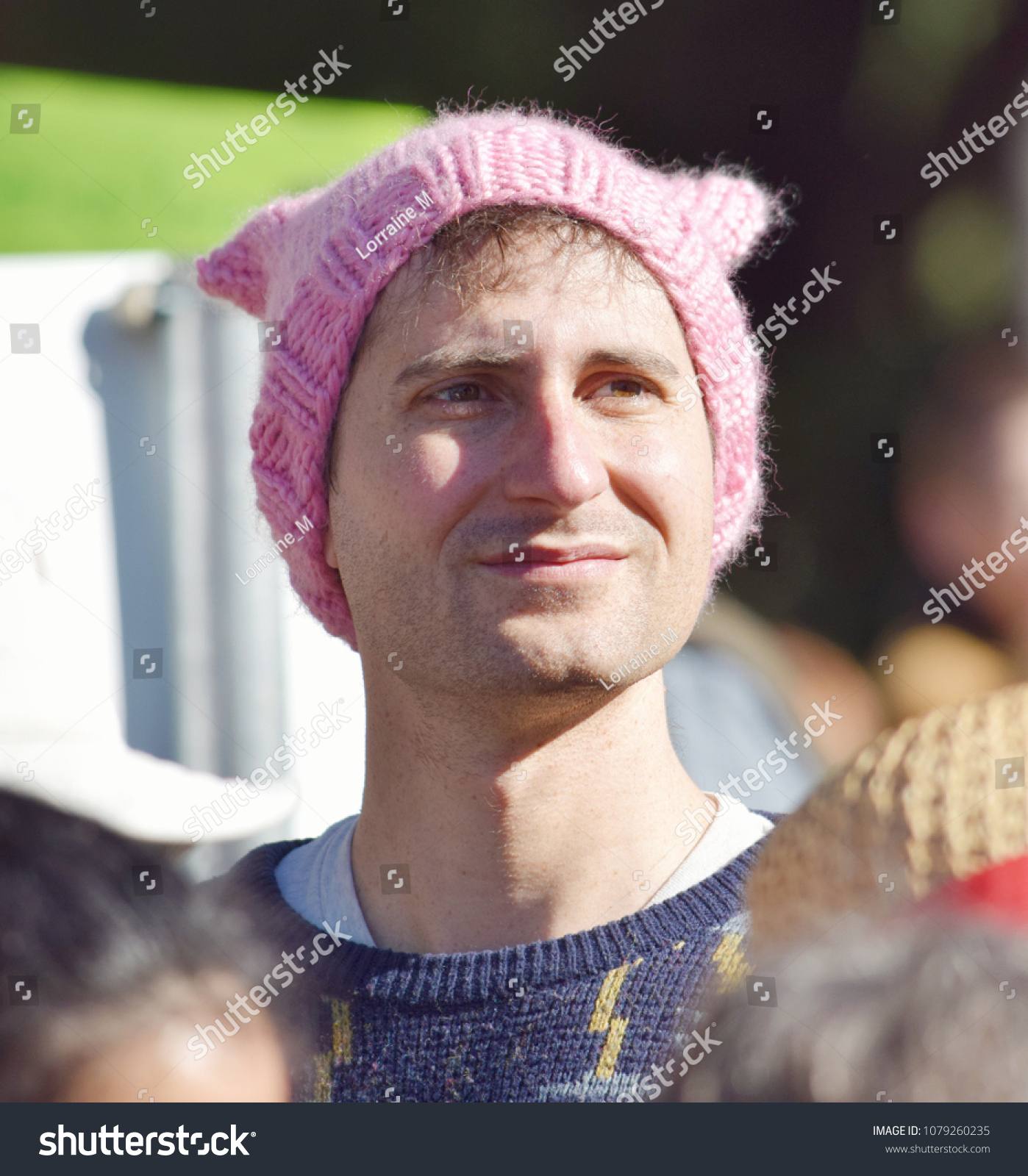 Man Wearing Pussy Head Stock Photo (Edit 1079260235