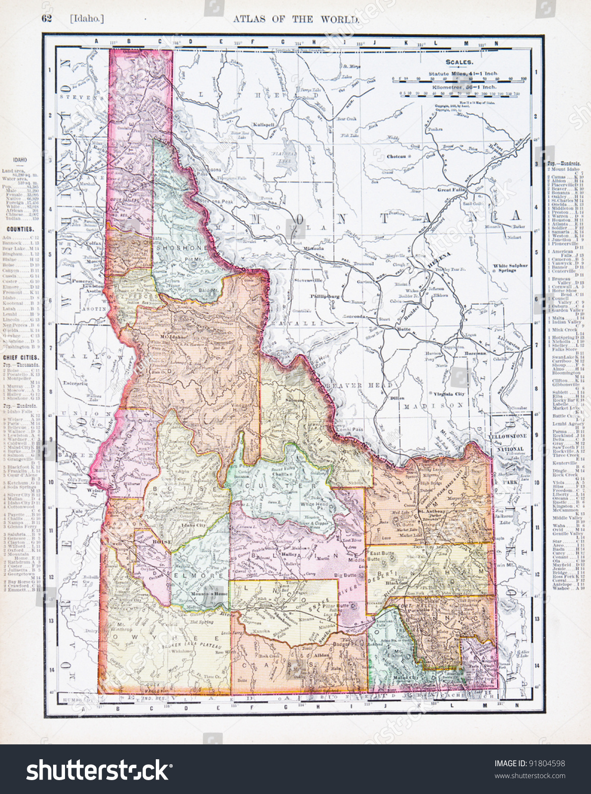 s in idaho map Map Idaho Usa Spoffords Atlas World Stock Photo Edit Now 91804598 s in idaho map