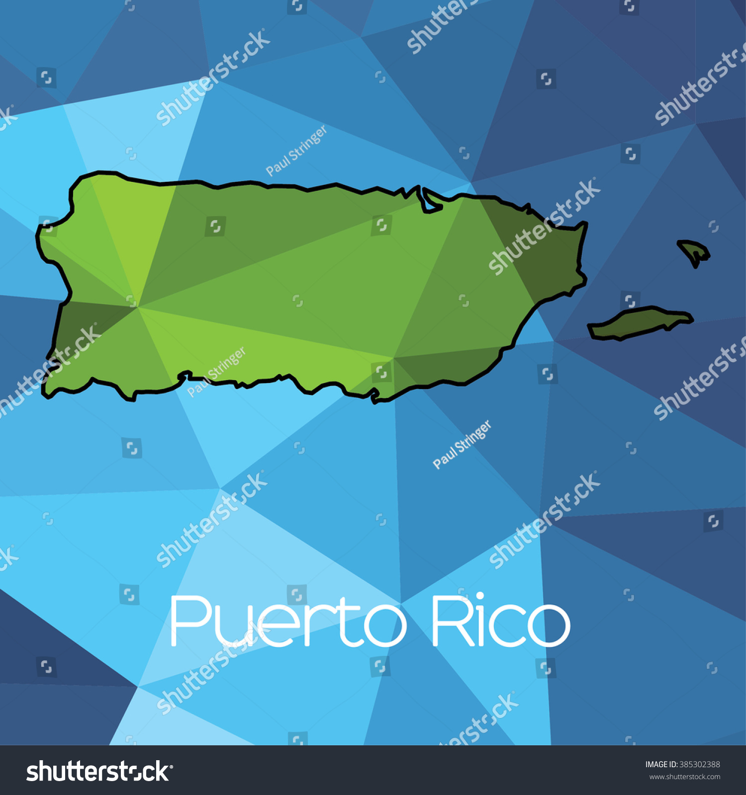 A Map Of The Country Of Puerto Rico Stock Photo 385302388 : Shutterstock