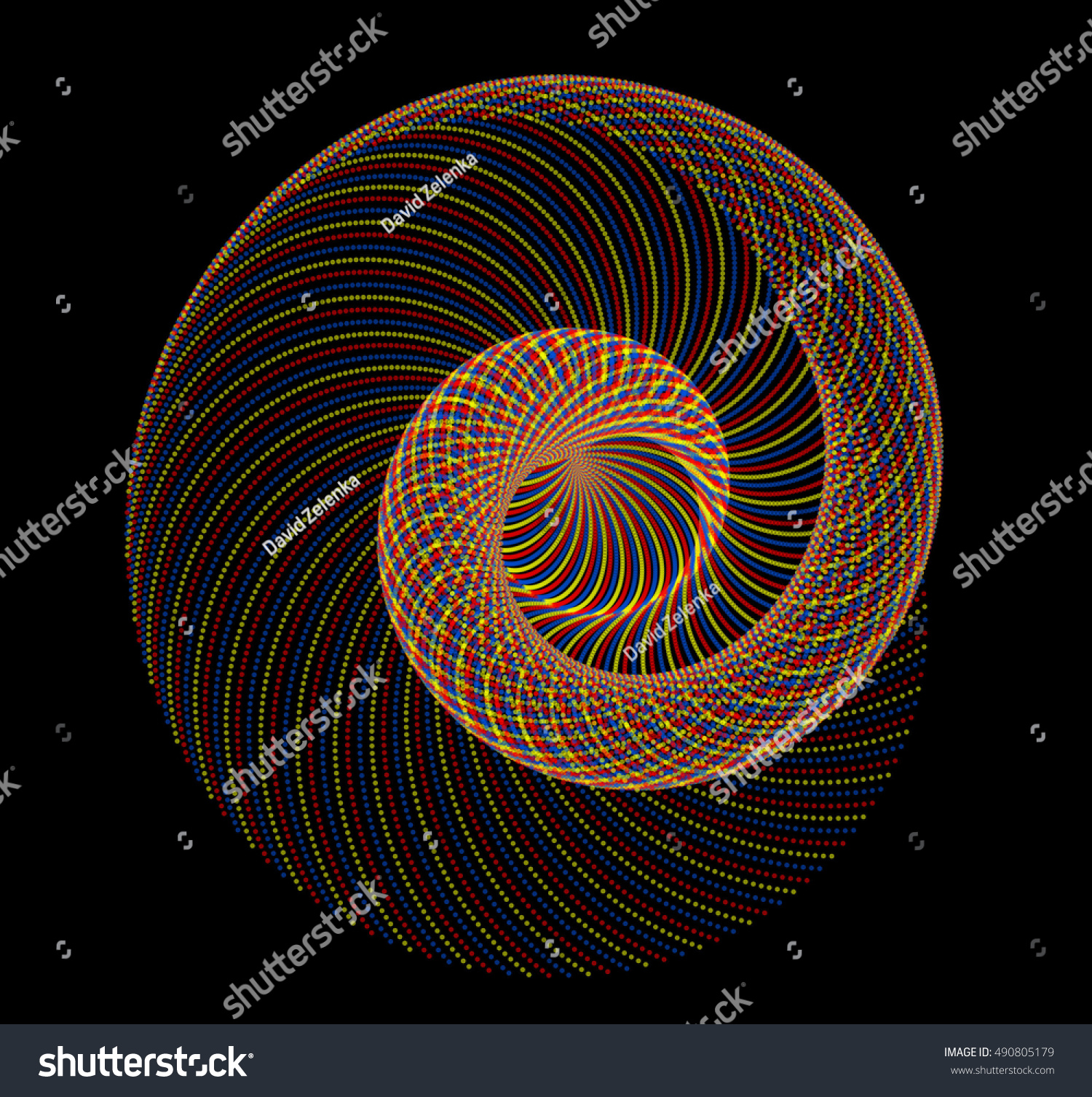 Mathematical Pattern Reminiscent Nautilus Shell Stock Illustration