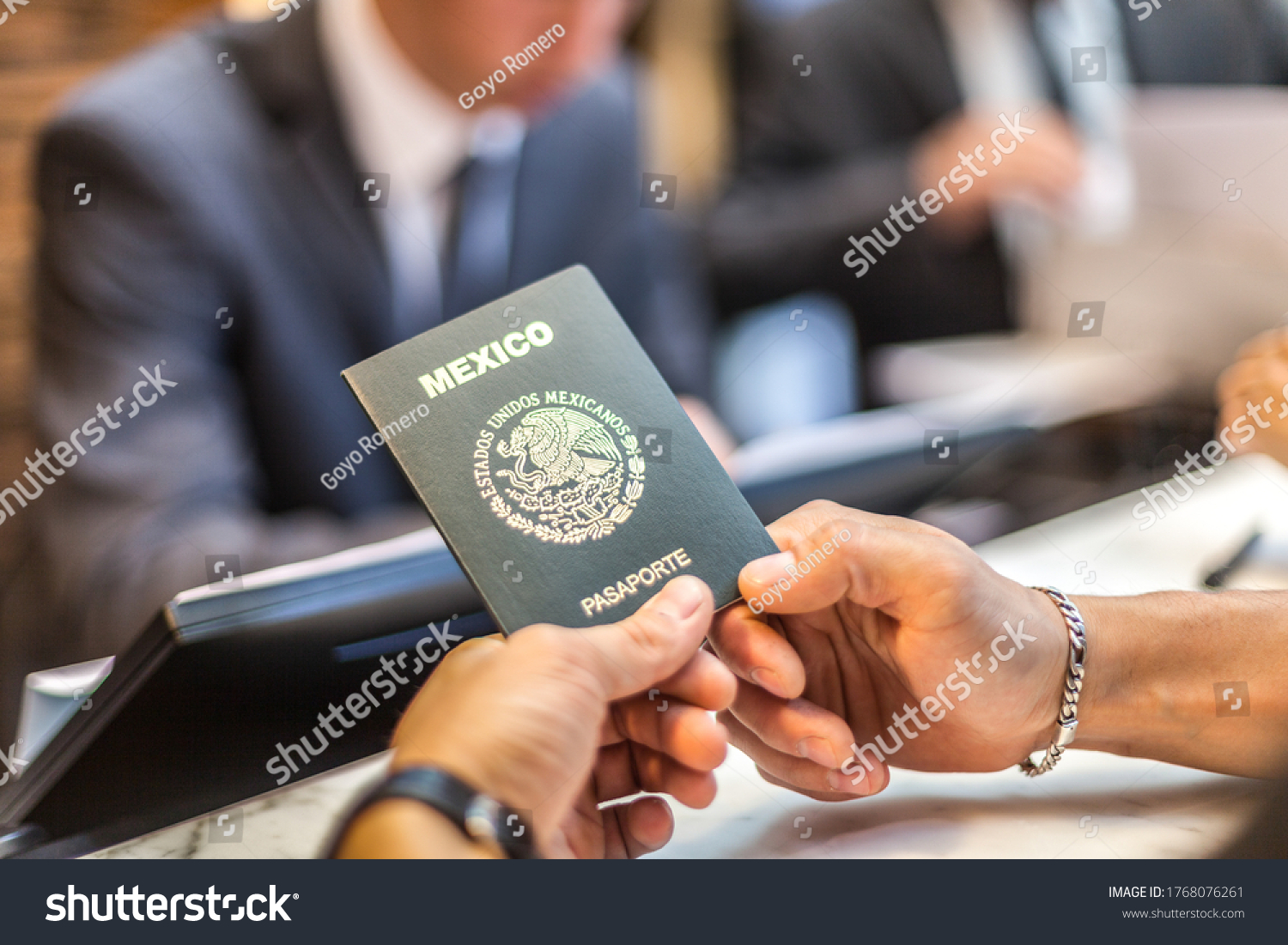 1 360 Mexico Passport Images Stock Photos Vectors Shutterstock   Stock Photo A Mexican Passport Waiting To Be Taken For A Hotel Check In 1768076261 