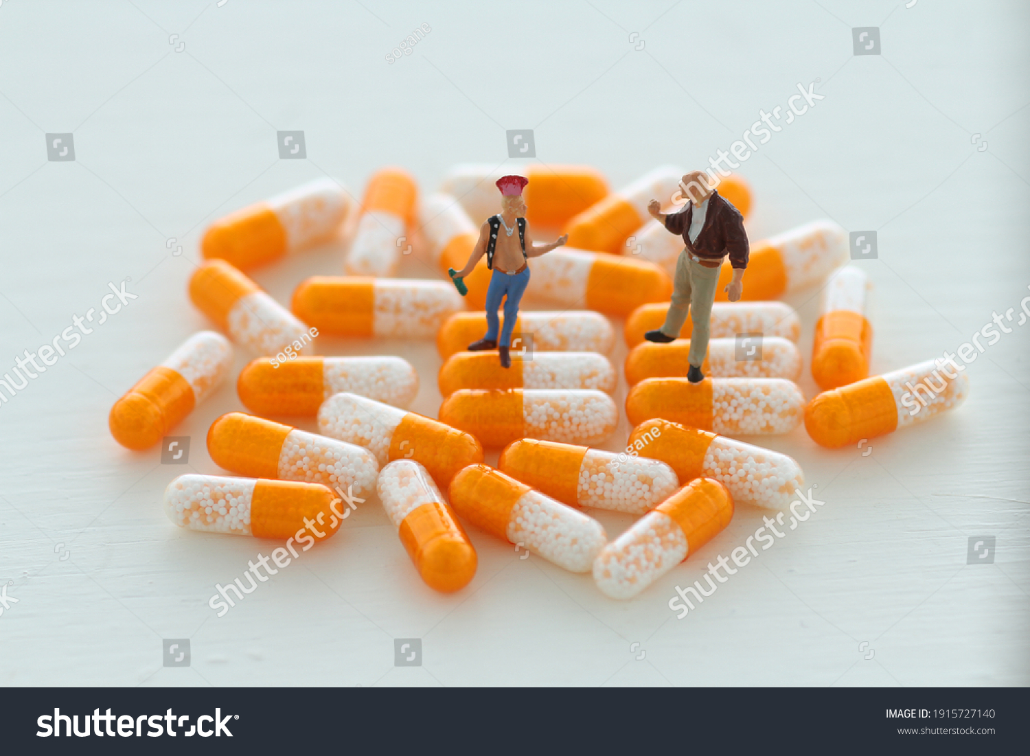 Miniature Model Diorama Representing Drug Addicts Stock Photo ...