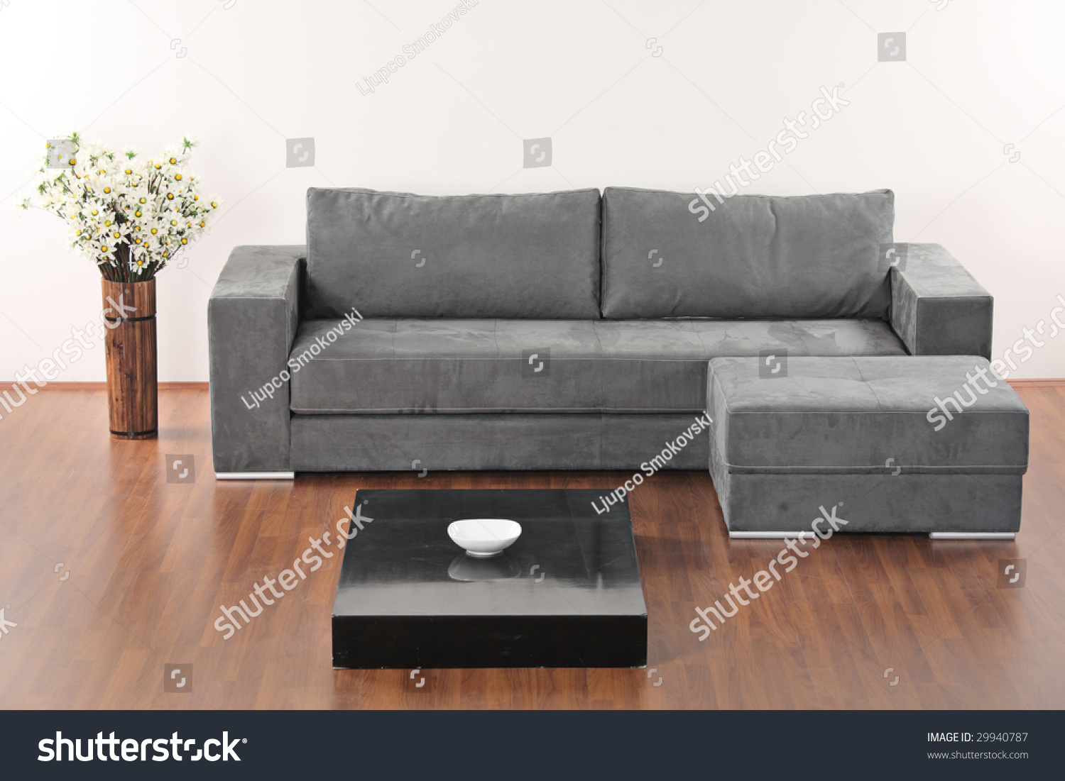 Modern Minimalist Livingroom Grey Furniture Stock Photo Edit Now 29940787