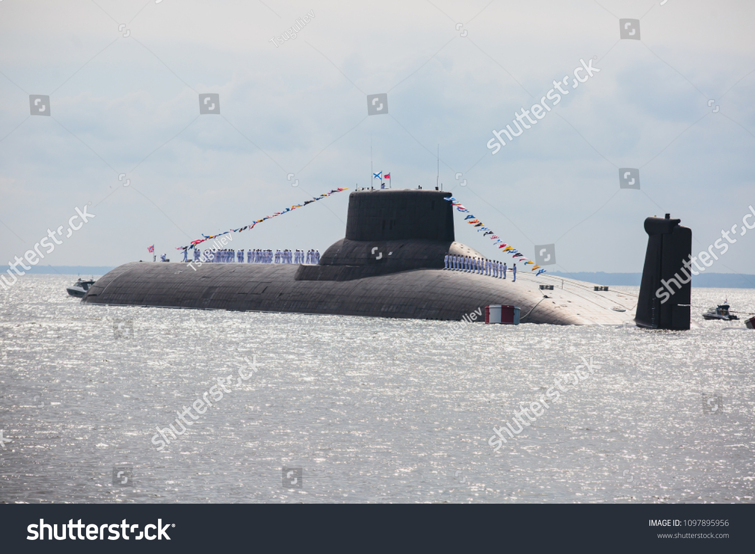 Modern Russian Military Submarine Cruiser Northern Stock Photo ...