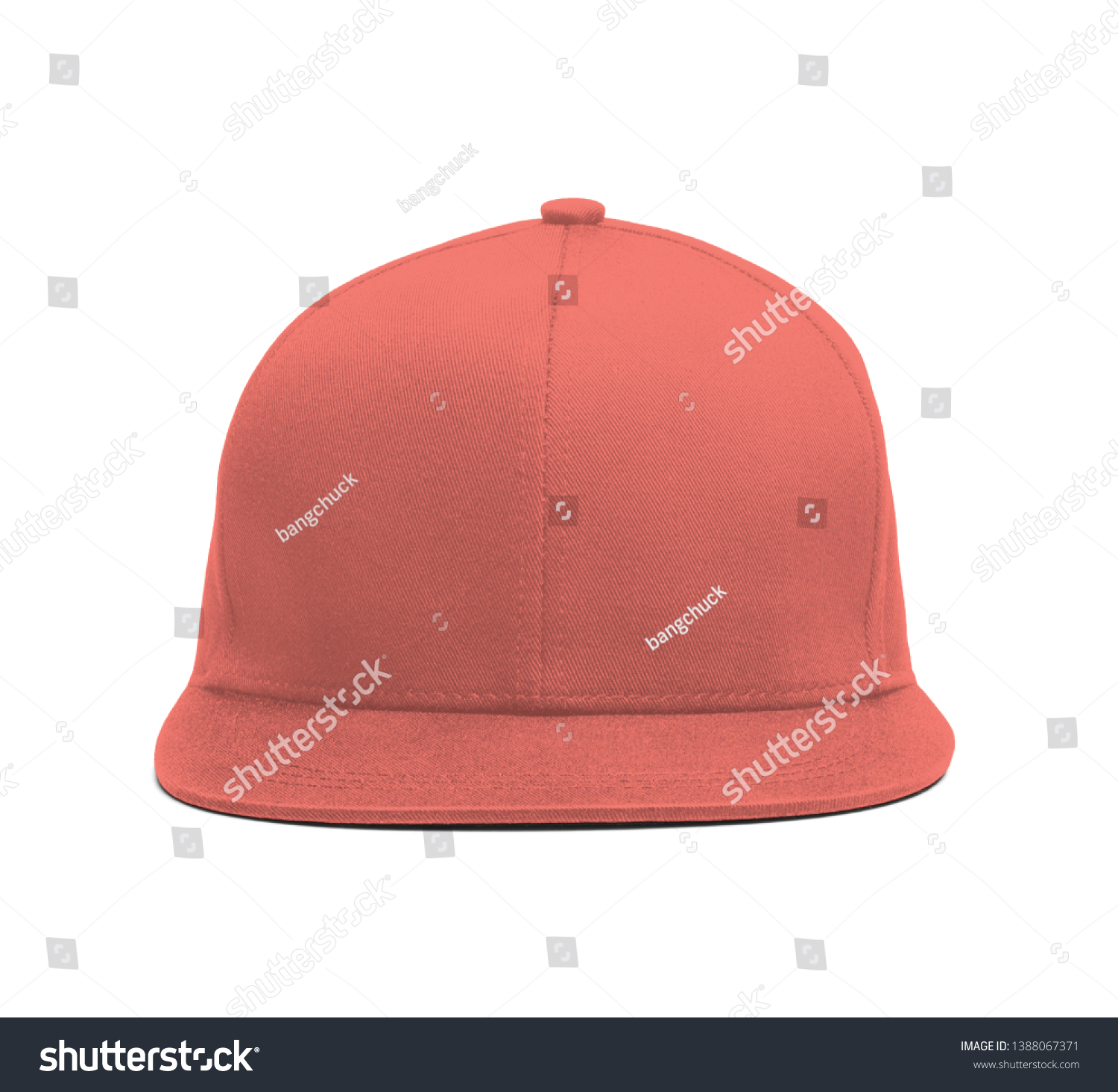 Download Modern Snapback Front Cap Mockup Peach Beauty Fashion Stock Image 1388067371 PSD Mockup Templates