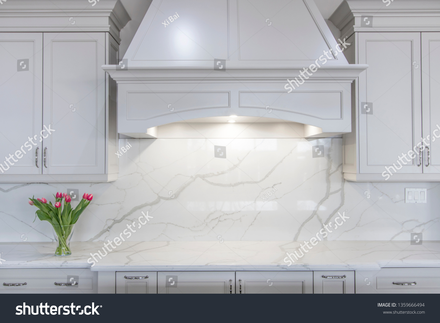 Modern White Kitchen Traditional Touch White Stock Photo Edit Now