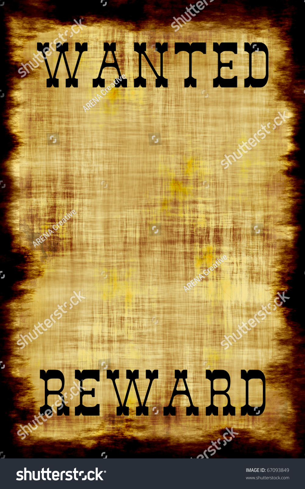 Old Wanted Poster Copy Space Word Stockillustration