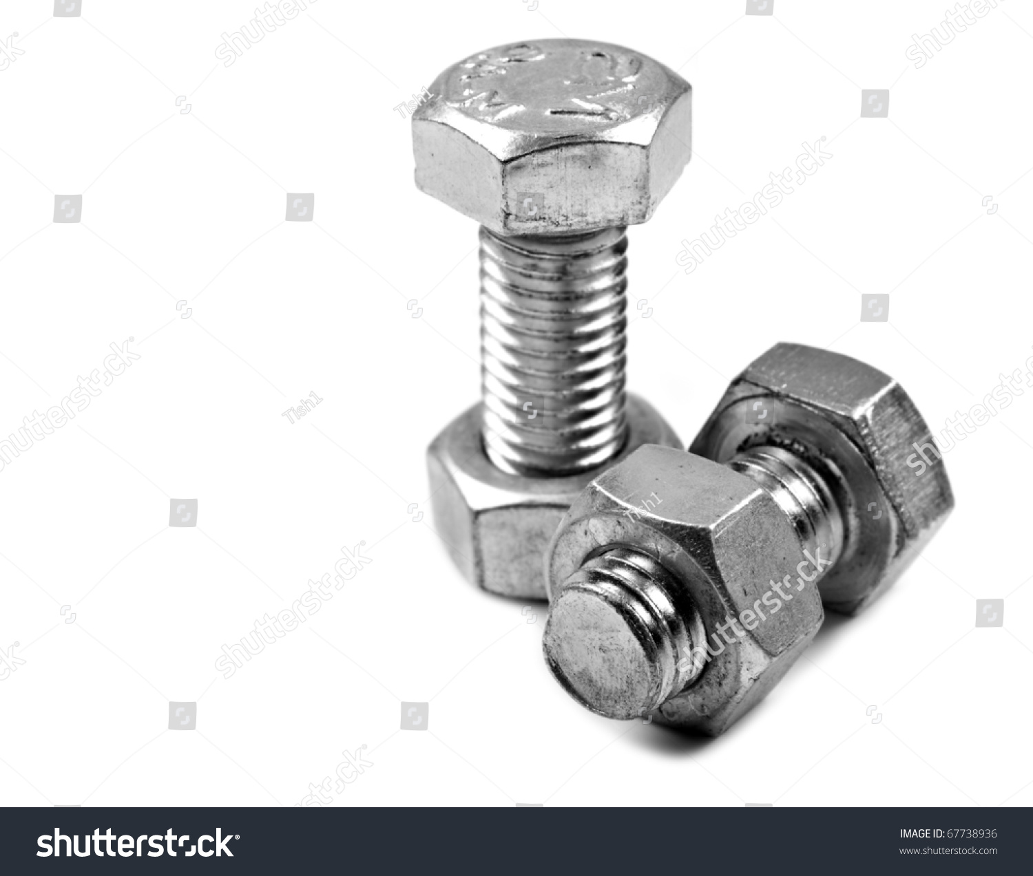 A Pair Of Nuts And Bolts On A White Background With Space For Text ...